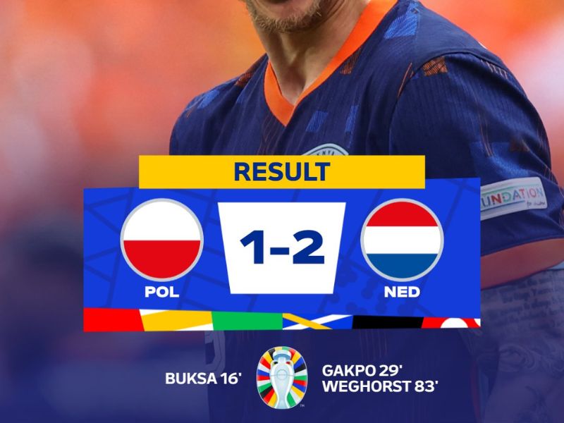 Eurocopa 2024: Países Bajos remonta y vence 2-1 a Polonia
