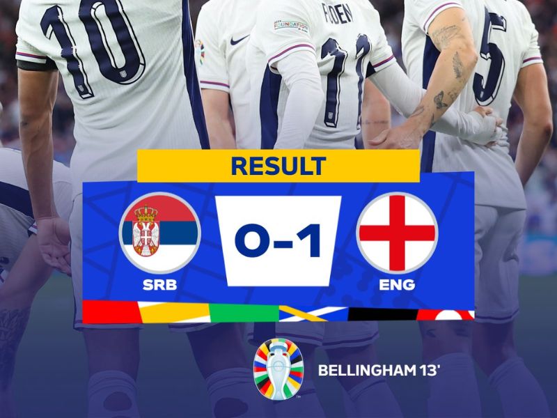 Eurocopa 2024: Inglaterra cumple y vence 1-0 a Serbia