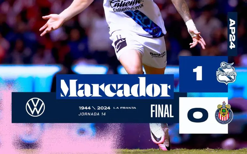 Club Puebla vence 1-0 a Chivas en el Estadio Cuauhtémoc