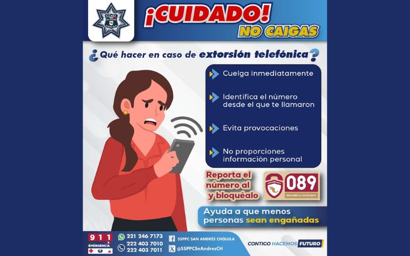 SSPPC de San Andrés Cholula emite medidas contra la extorsión