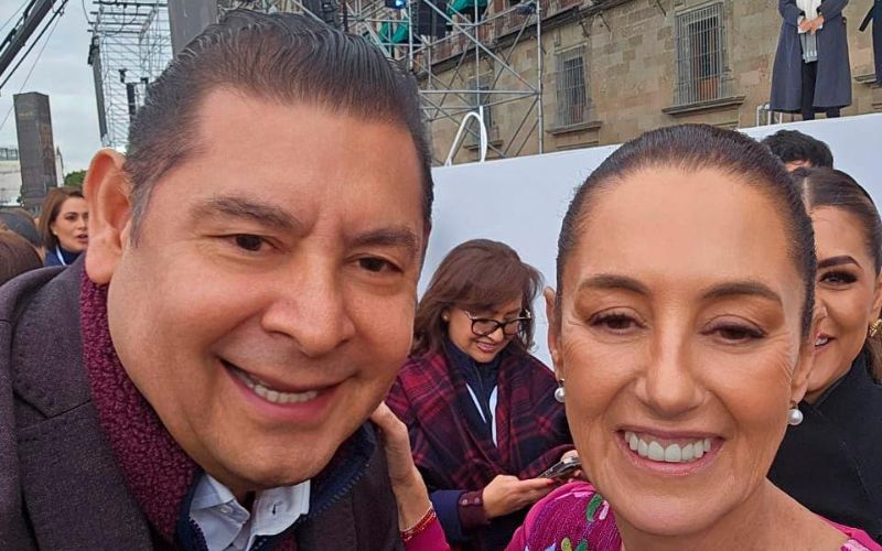 Alejandro Armenta respalda a Claudia Sheinbaum en 100 días de gobierno