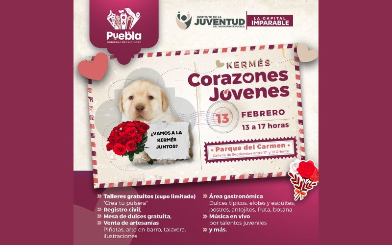 Ayuntamiento de Puebla realizará kermés “Corazones Jóvenes”