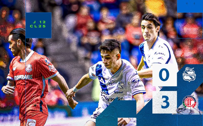 Toluca golea 3-0 al Club Puebla en el Estadio Cuauhtémoc